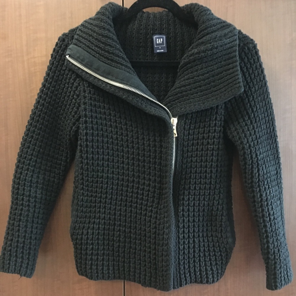 Gap 100% wool black moto jacket